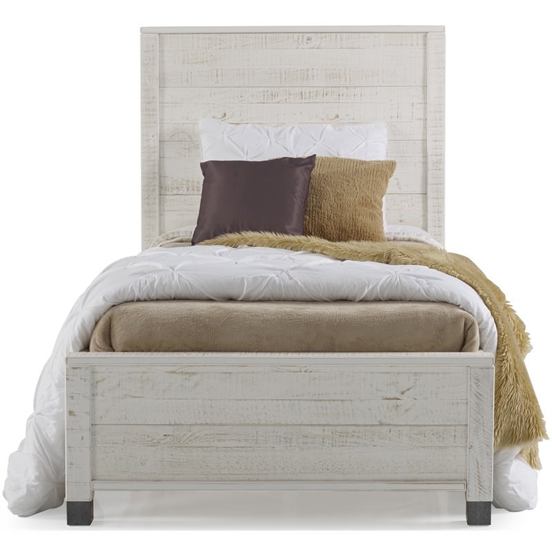 Camaflexi Baja Solid Wood Twin Platform Bed in Shabby White