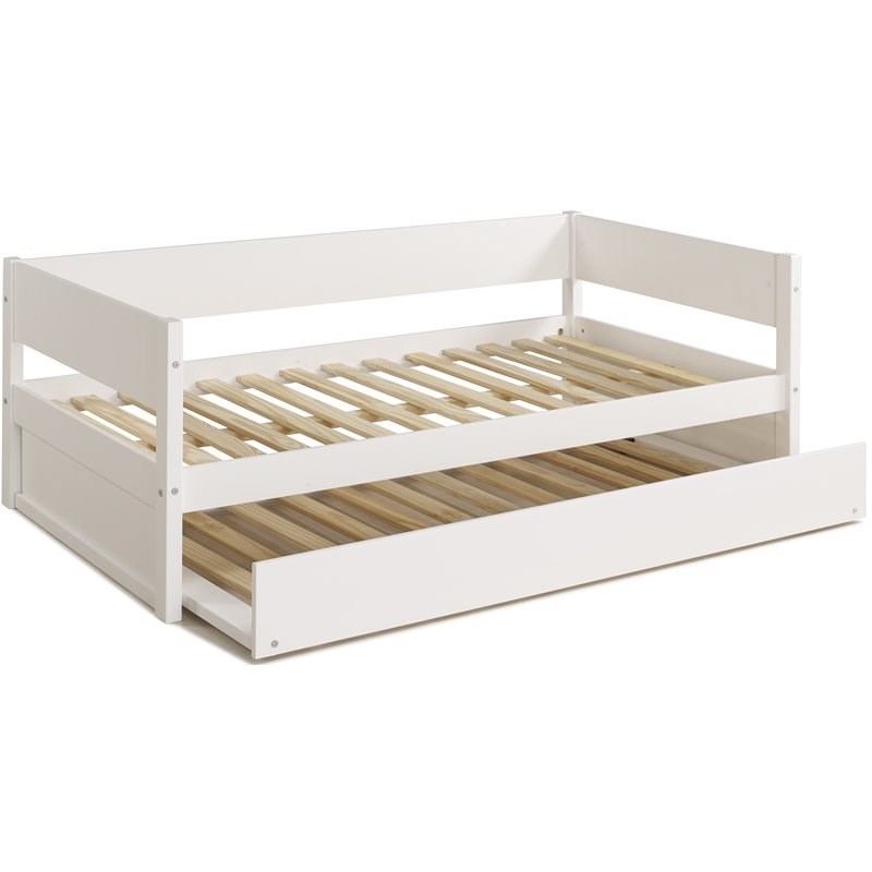 Camaflexi Tribeca Solid Wood Twin Daybed and Trundle Set in White