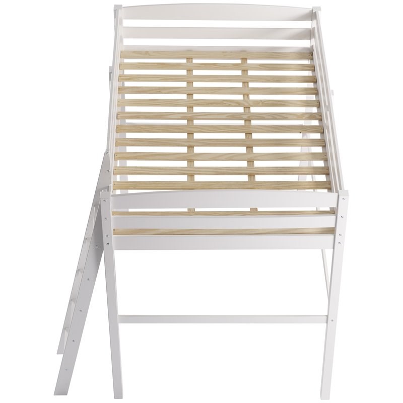 Camaflexi Tribeca Solid Wood High Loft Bed Frame Full in White