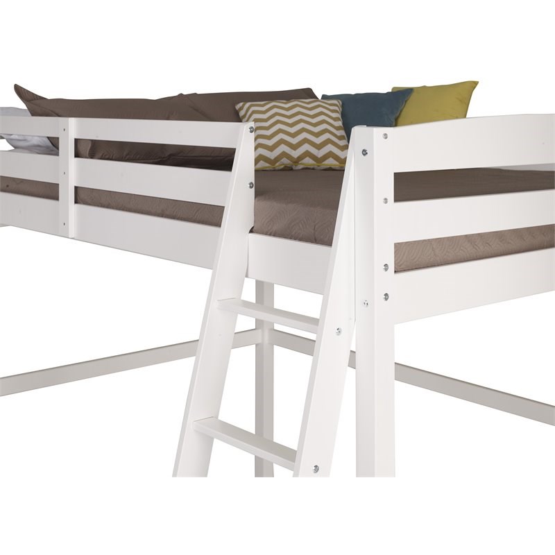 Camaflexi Tribeca Solid Wood High Loft Bed Frame Full in White