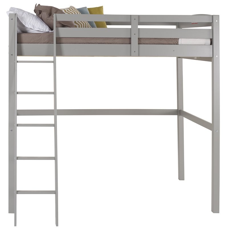 Camaflexi Tribeca Solid Wood High Loft Bed Frame Twin in Gray