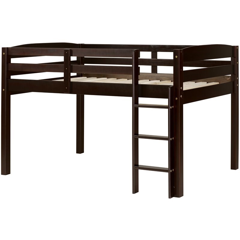 Camaflexi Tribeca Solid Wood Low Loft Bed Frame Twin in Cappuccino