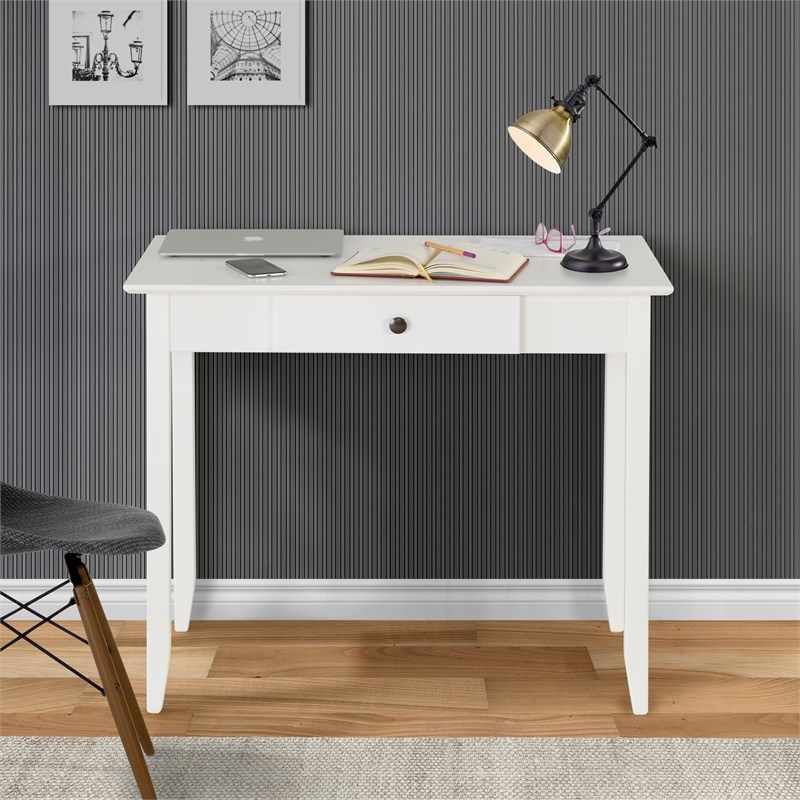 Shaker Writing Desk with One Drawer  - White Finish