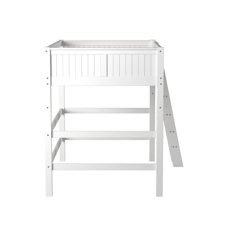 Camaflexi Full Size High Loft Bed Panel Headboard White Finish Homesquare