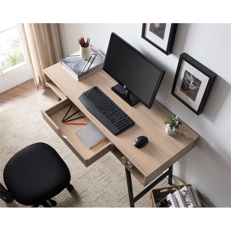 JJS Wood Home Office Writing/Computer Desk with Drawers in Oak