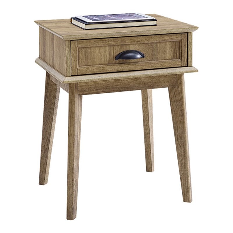 Caffoz Newport Wood End Table with Storage Drawer in Golden Oak