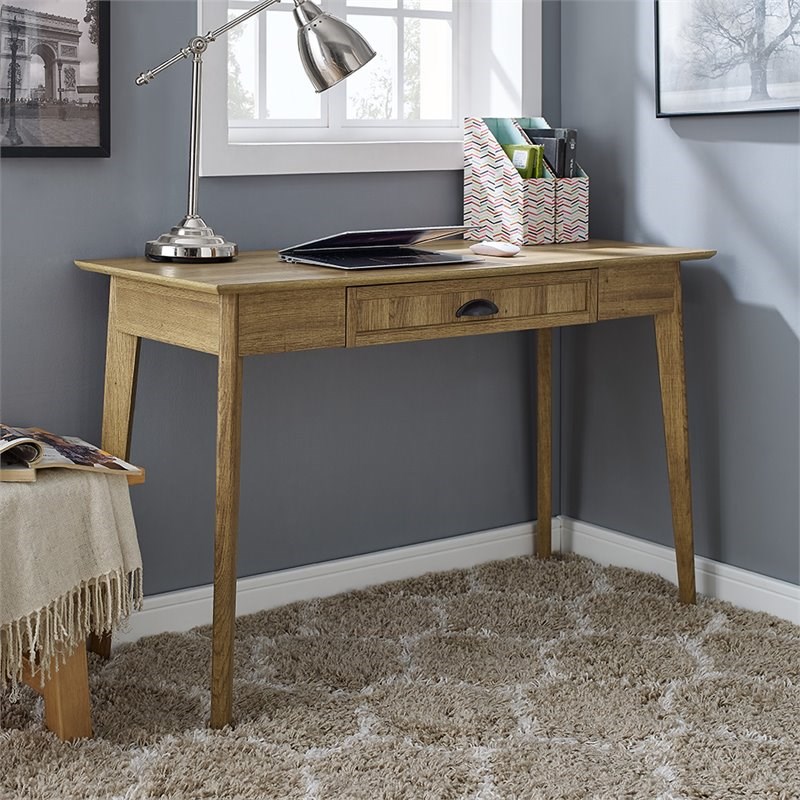 Caffoz Newport Series Wood Computer/Writing Desk with Drawer in Gold Oak