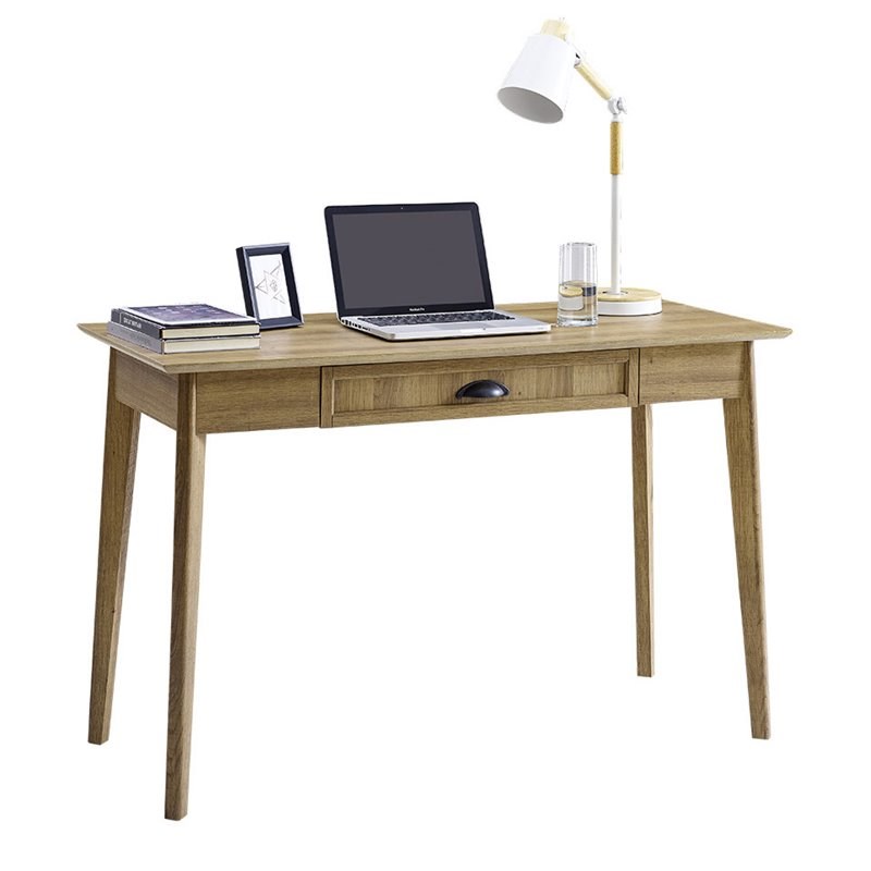 Caffoz Newport Series Wood Computer/Writing Desk with Drawer in Gold Oak