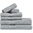 Spitiko Homes Amelia Cotton Towel Set in Silver (Set of 6)