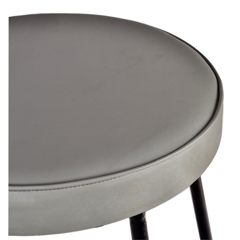 Spitiko Homes Bar chair Black Water Coat Metal and Grey Fabric