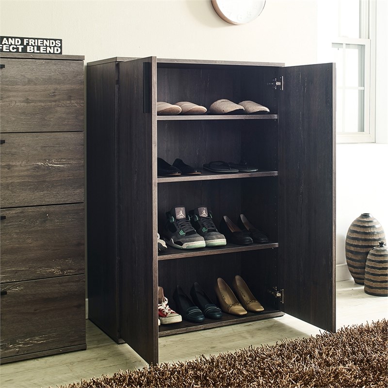 Klair Living Luka 5-Shelf Farmhouse Wood Shoe Cabinet in Rustic Gray