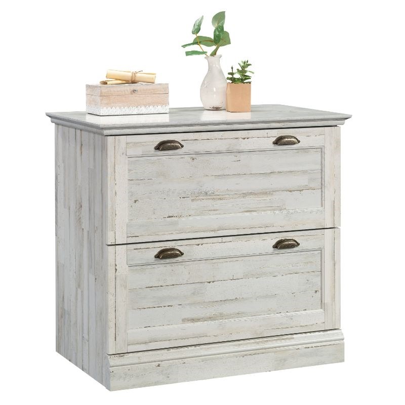 Urbanpro Mid-Century Engineered Wood Lateral File Cabinet in White Plank Finish