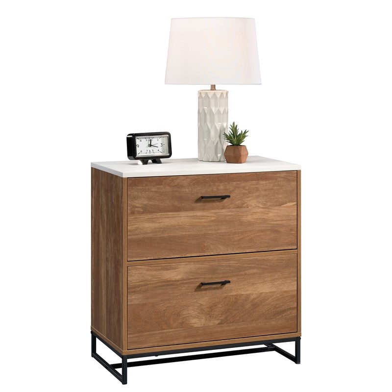 Urbanpro Mid-Century Wood Lateral File Cabinet with storage and 2 Drawers