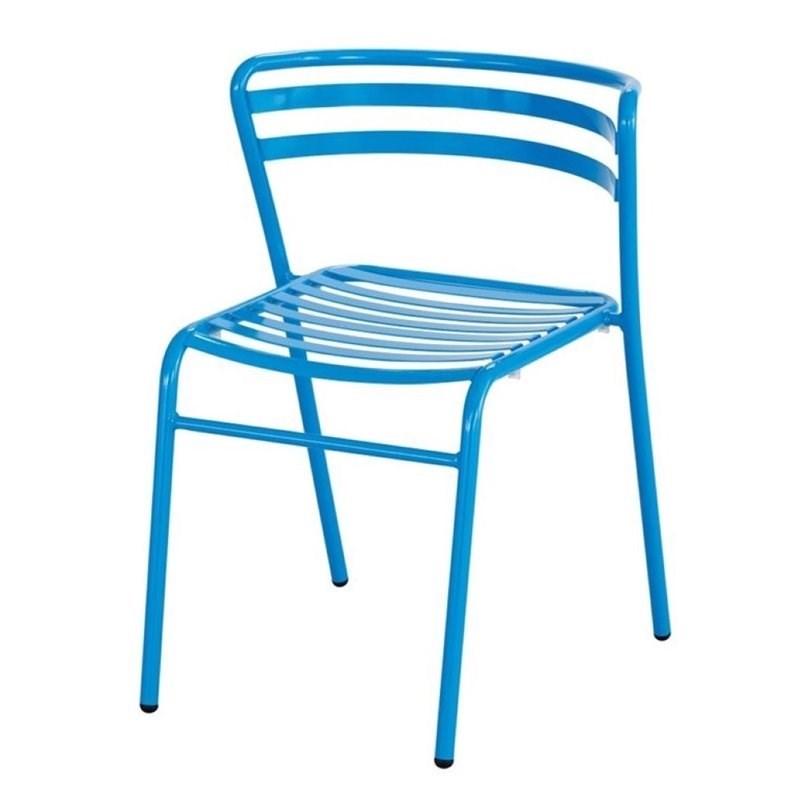 UrbanPro Transitional Steel Stacking Chair in Blue (Set of 2)