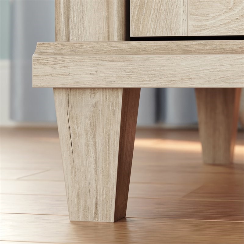 UrbanPro Traditional Engineered Wood L-Shaped Desk in Chalk Oak