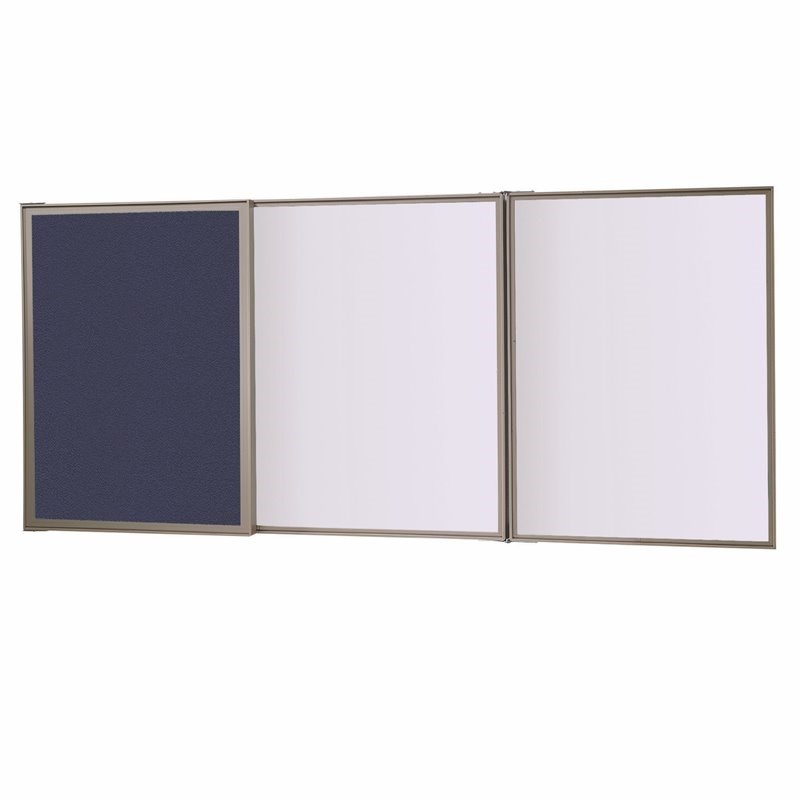 UrbanPro Traditional Fabric Multi Board Cabinet with Whiteboard in Blue