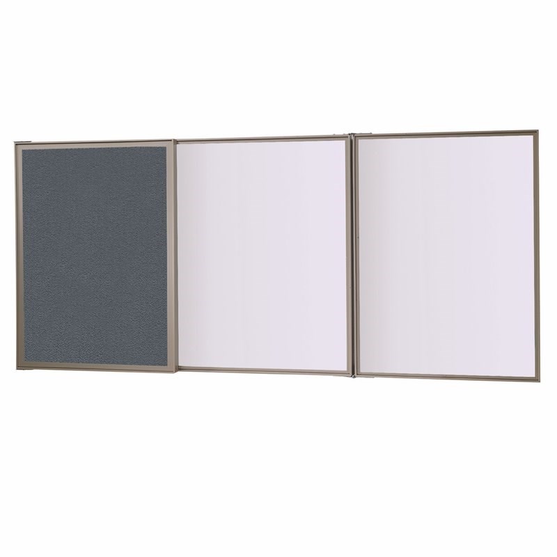 UrbanPro Traditional Fabric Multi Board Cabinet with Whiteboard in Gray