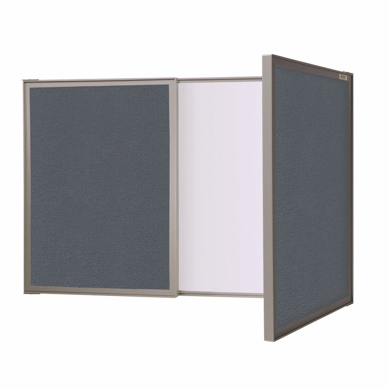 UrbanPro Traditional Fabric Multi Board Cabinet with Whiteboard in Gray