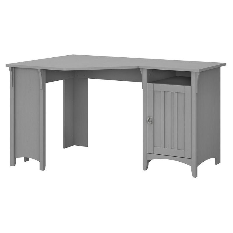 UrbanPro Contemporary 55W Corner Desk with Storage in Cape Cod Gray