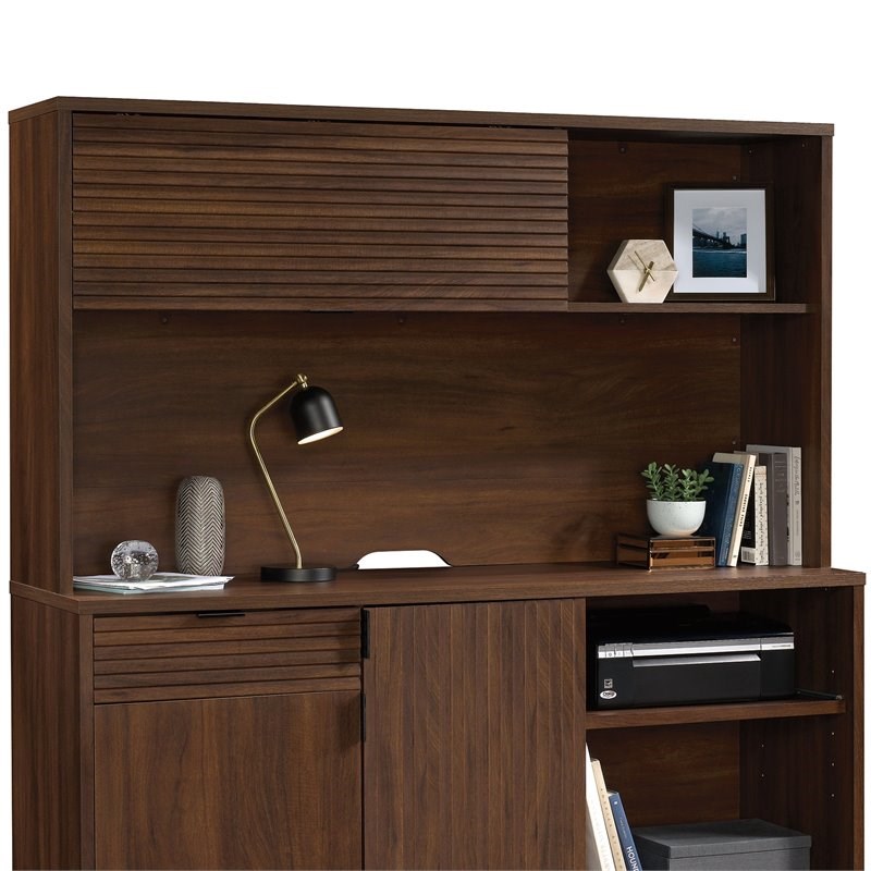 UrbanPro Englewood Large Wooden Desk Hutch in Spiced Mahogany Homesquare