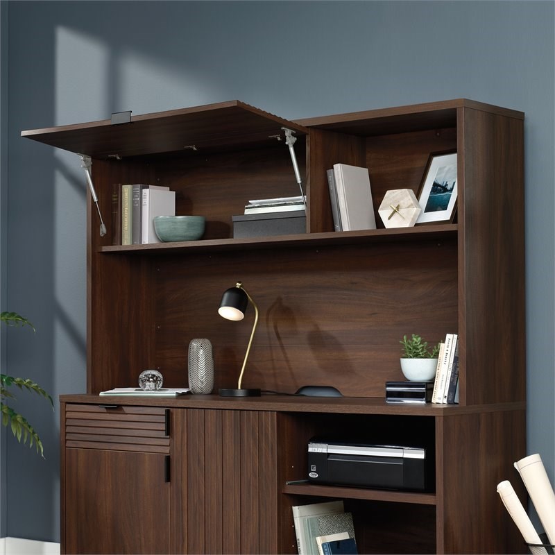 UrbanPro Englewood Large Wooden Desk Hutch in Spiced Mahogany Homesquare