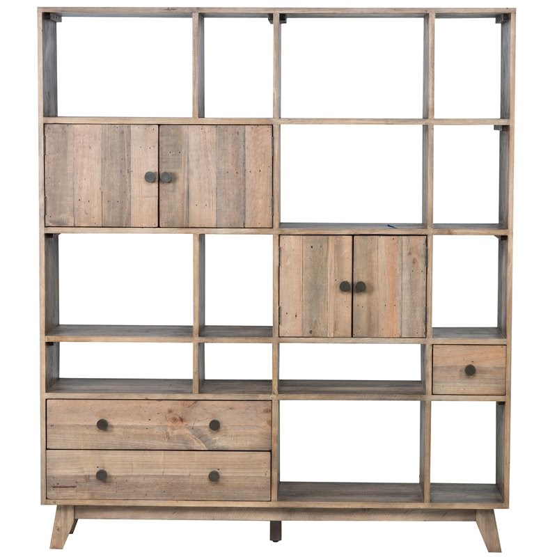 Kosas Home Samuel Transitional Reclaimed Pine Wall Unit in Natural