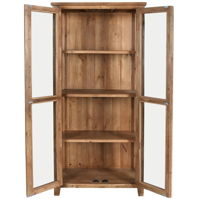 Kosas Home Emma Transitional Reclaimed Pine Display Cabinet in Natural