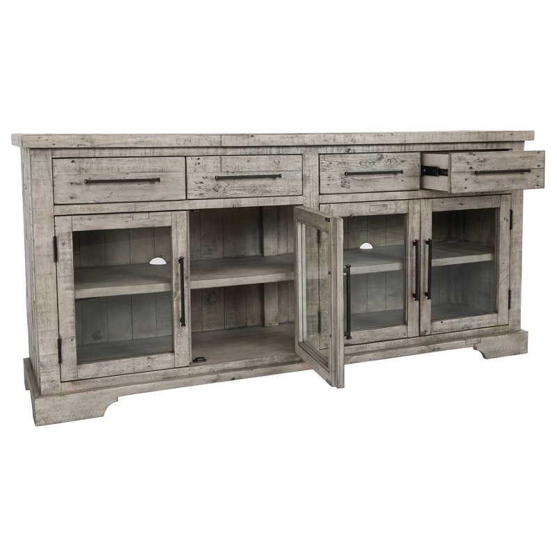 Kosas Home Sagrada 4-drawer Reclaimed Pine Sideboard in Sierra Gray
