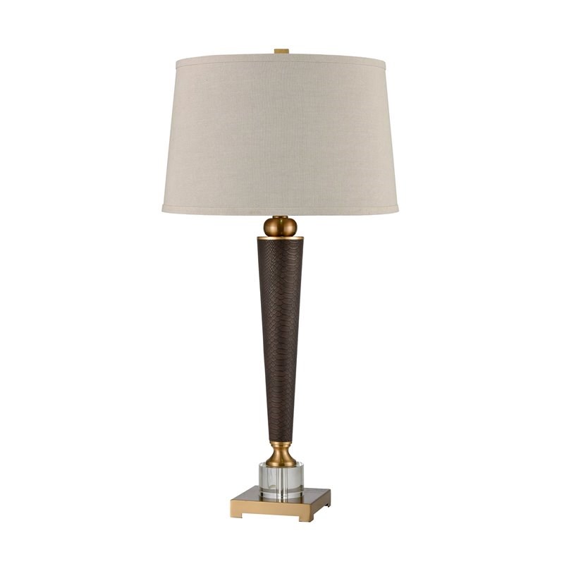 Elk Home Ancrame 1-light Transitional Metal and Crystal Table Lamp in Chocolate