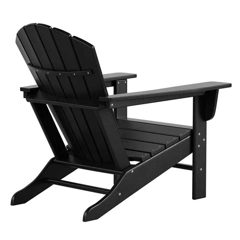 Portside Classic Outdoor Adirondack Chair (Set of 4) in Black