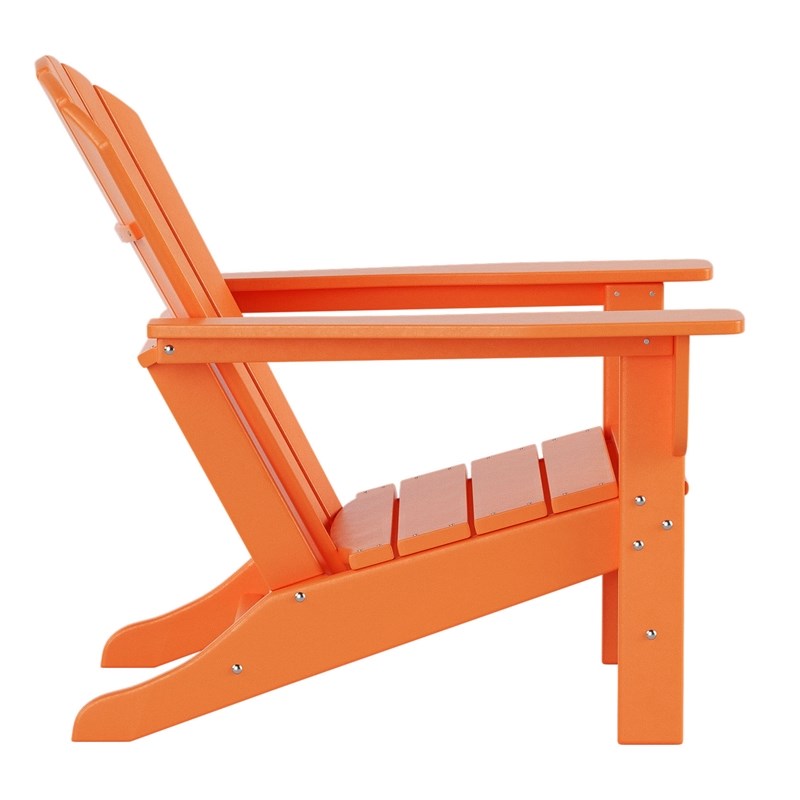 Portside Classic Outdoor Adirondack Chair (Set of 4) in Orange