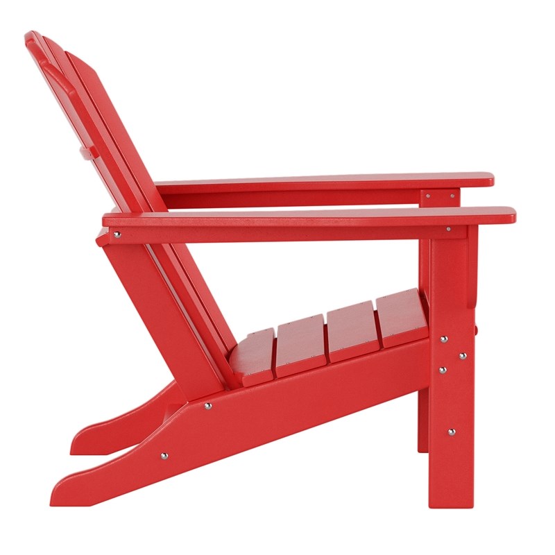 Portside Classic Outdoor Adirondack Chair (Set of 4) in Red