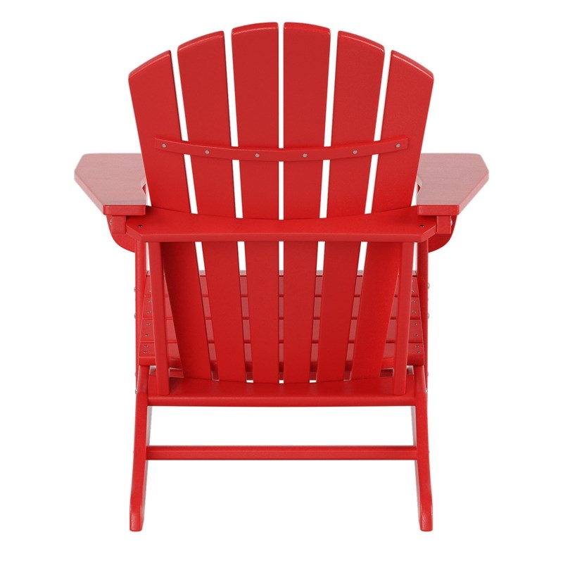 Portside Classic Outdoor Adirondack Chair (Set of 4) in Red