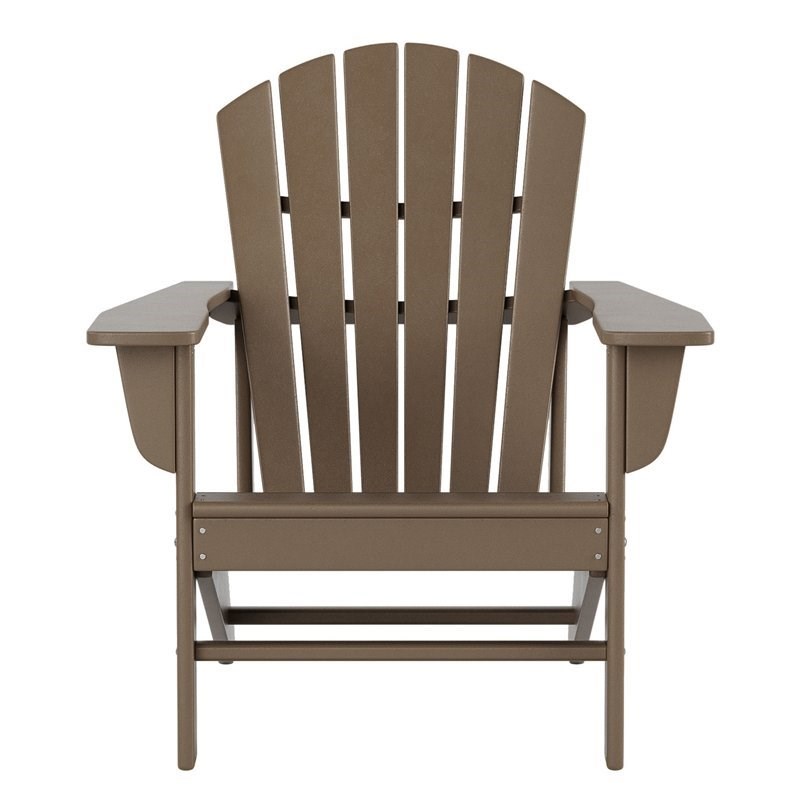 Portside Classic Outdoor Adirondack Chair (Set of 4) in Weathered Wood