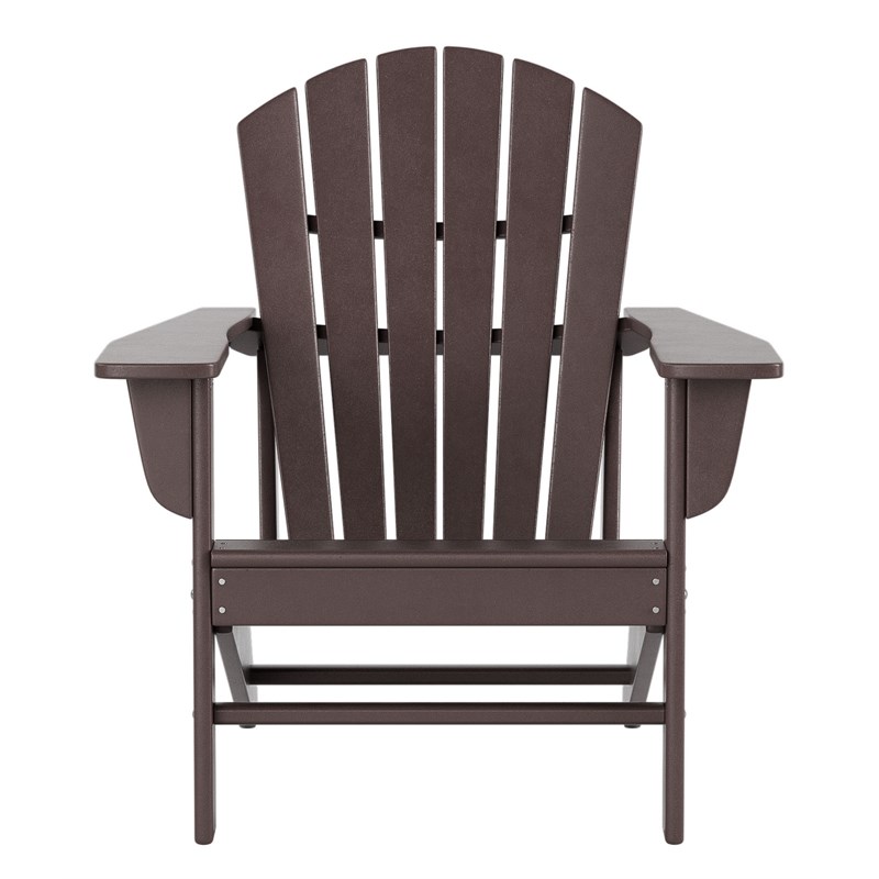 Portside Classic Outdoor Adirondack Chair (Set of 4) in Dark Brown