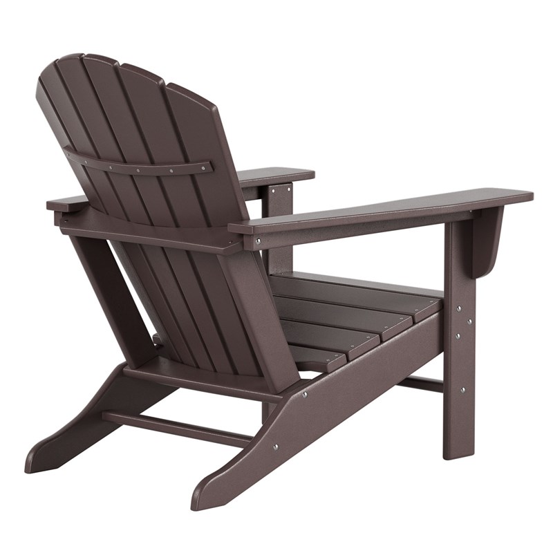 Portside Classic Outdoor Adirondack Chair (Set of 4) in Dark Brown