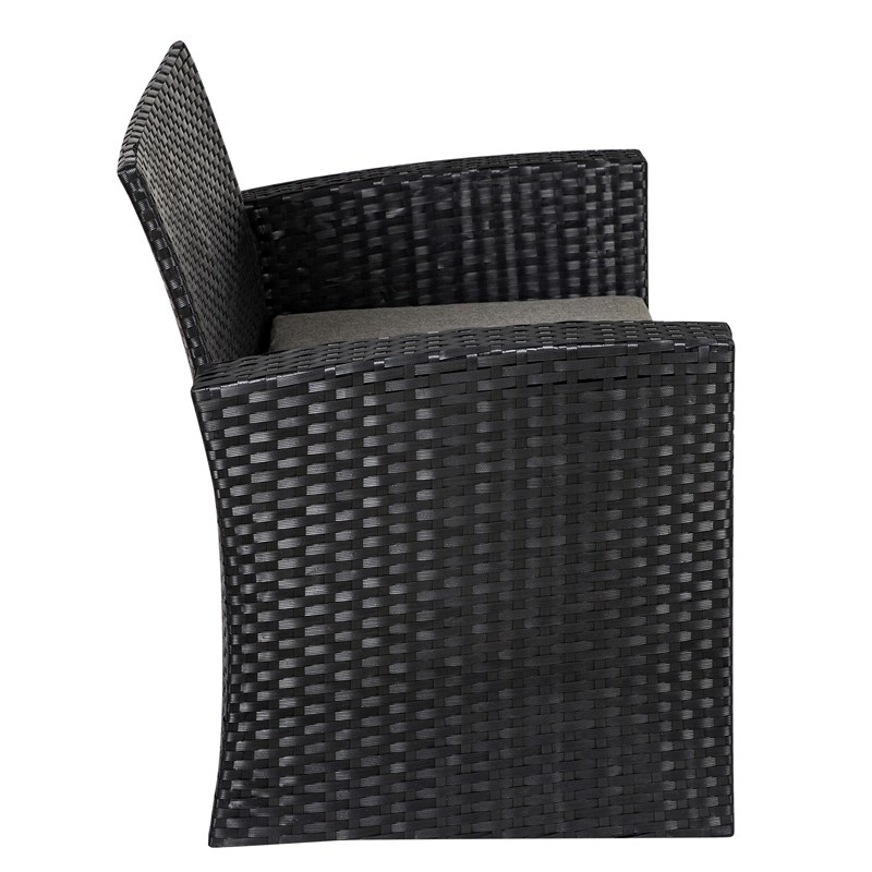 Wynston 4-Piece Outdoor Patio Conversation Set with Cushions Black/Gray