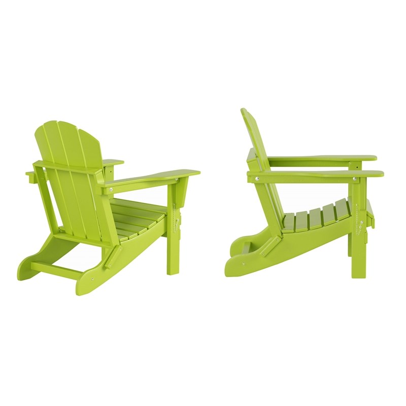 Paradise Outdoor Folding Poly Adirondack Chair (Set of 2)