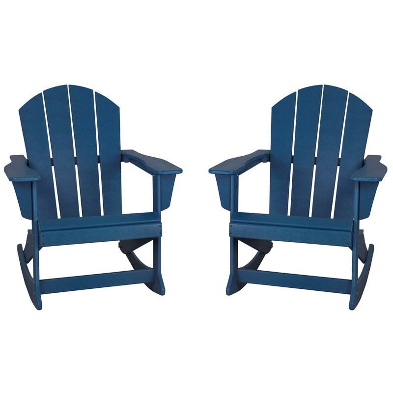 navy blue rocking chair outdoor