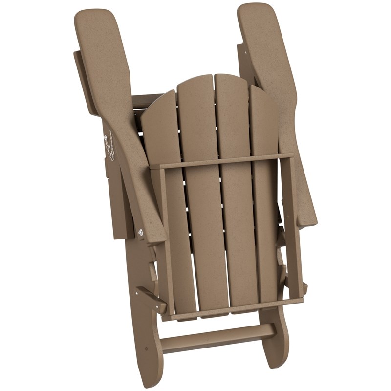 Paradise 2-Piece Set Classic Folding Adirondack Chair with Outdoor Side Table