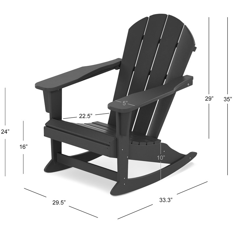 Paradise Outdoor Patio Rocking Chair with Square Side Table Set Homesquare