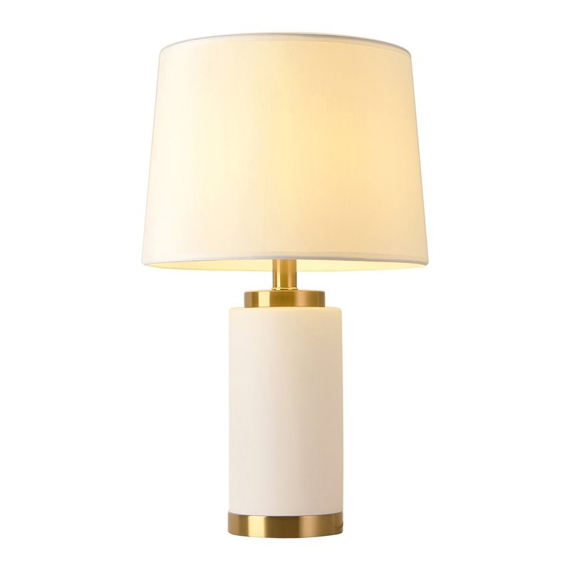 Pasargad Home Faloria Contemporary Metal & Glass Table Lamp Light in White/Gold
