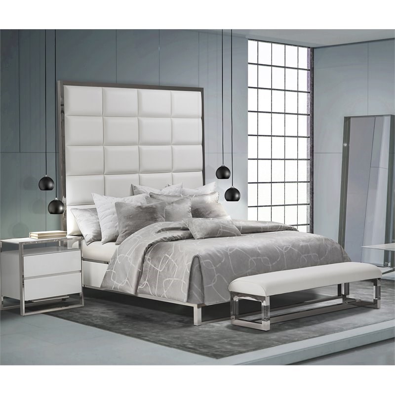 Michael Amini Roma 10-piece Fabric King Comforter Set in Gray/Platinum