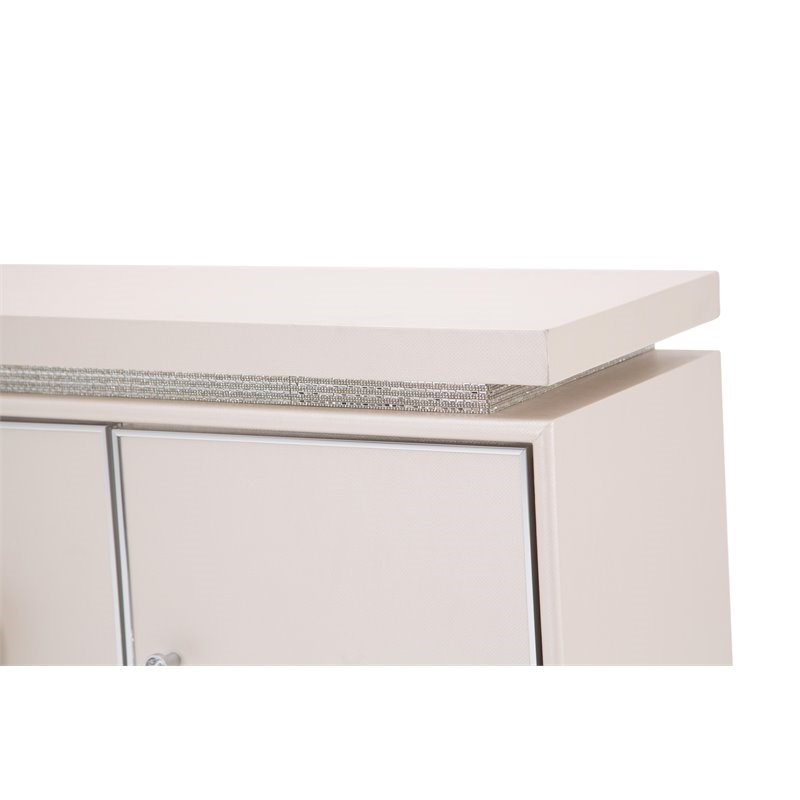 Michael Amini Glimmering Heights Contemporary Wood & Metal Sideboard in Ivory