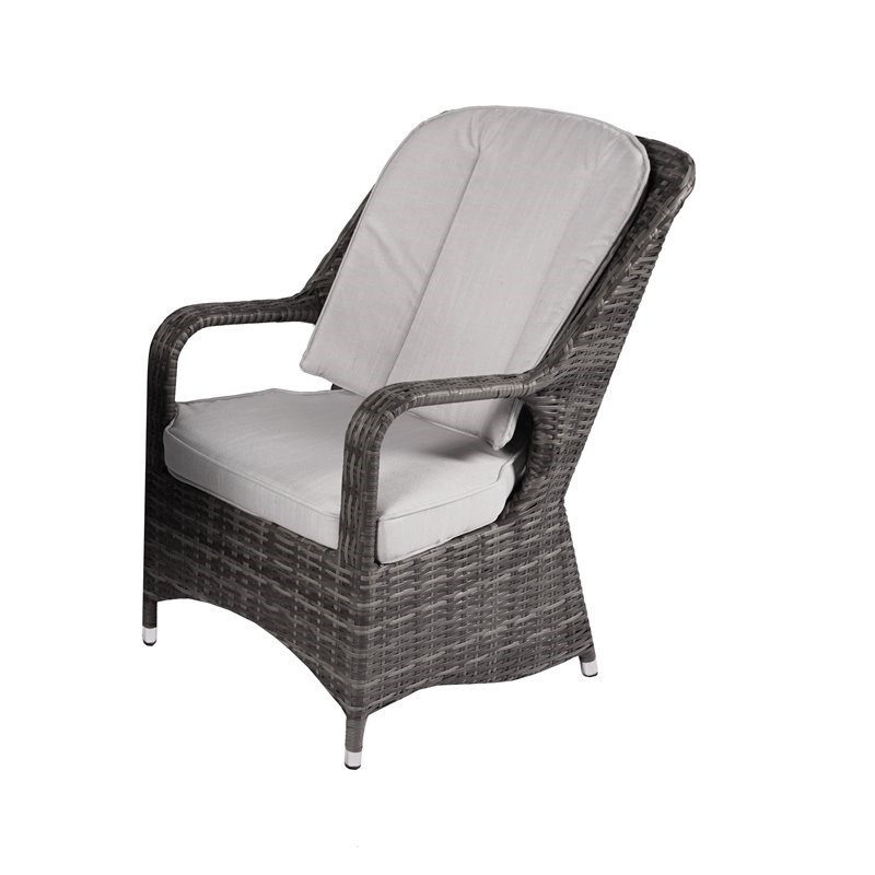 Direct Wicker Liberatore 2 Pc. Gray Dining Chair Set with Gray Cushions