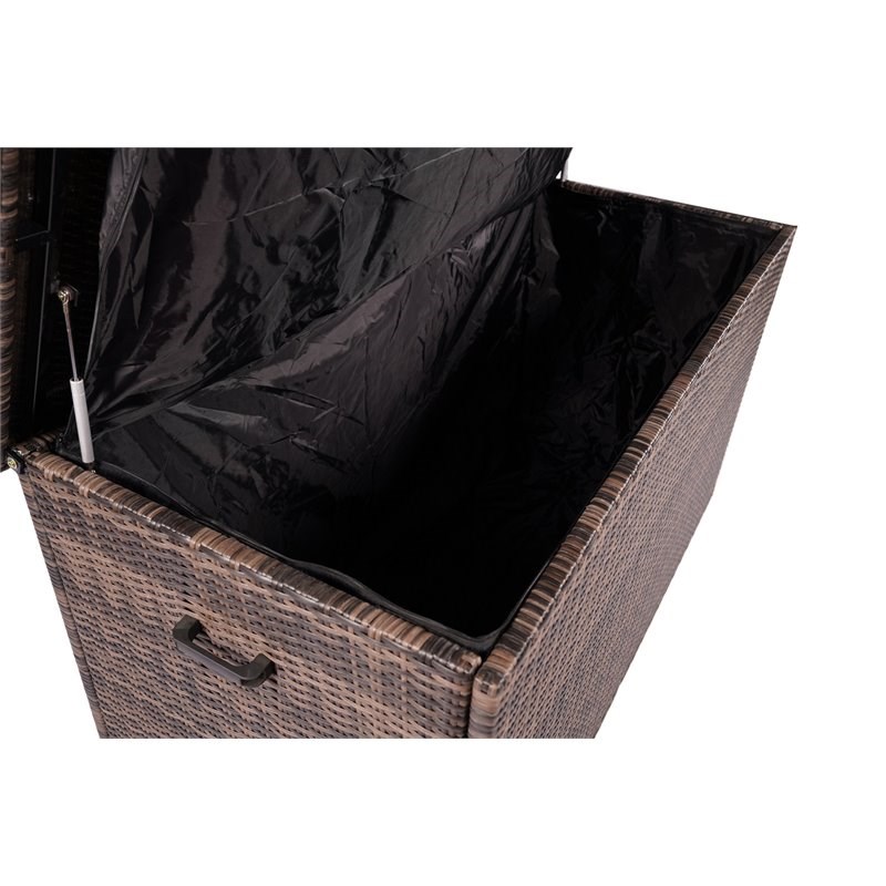 Direct Wicker Hinge Top Patio Storage Box in Brown