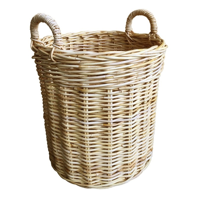 D-Art Collection Plant basket With Handles in rattan wicker