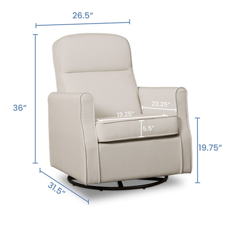 Delta Children Blair Fabric Slim Nursery Glider Swivel Rocker Chair in