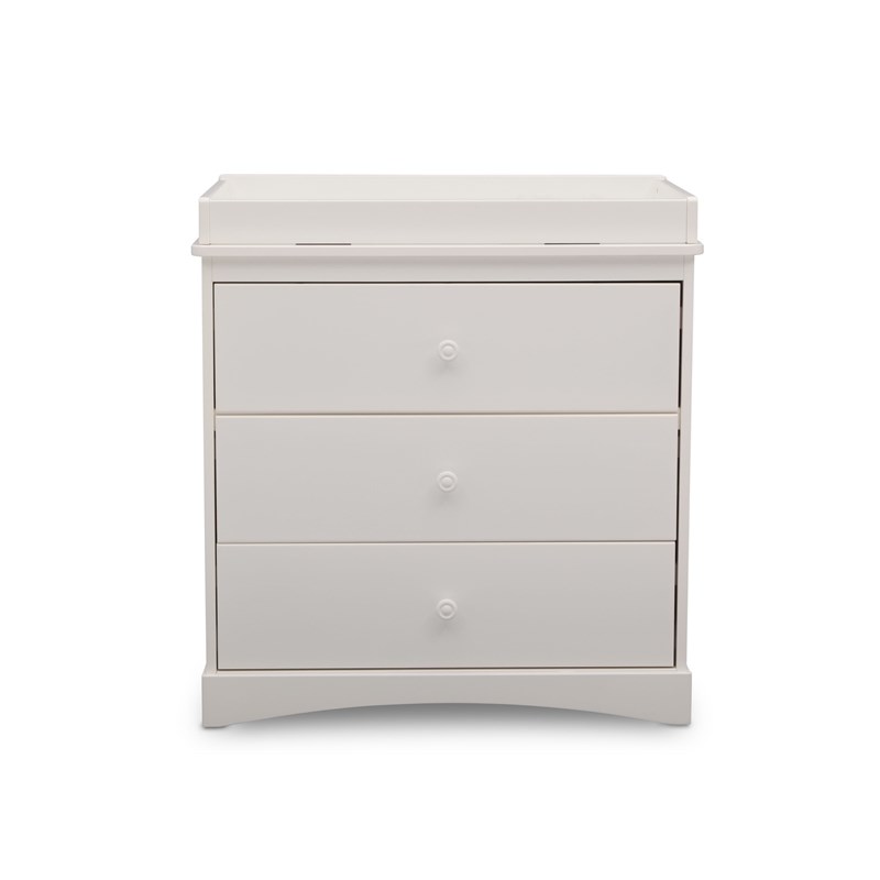 Delta Children Sutton 3Drawer Wood Dresser with Changing Top in White