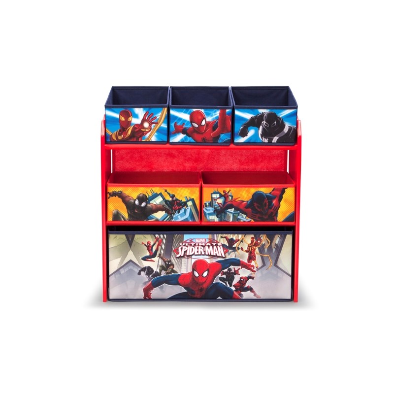Delta Children SpiderMan Fabric MultiBin Toy Organizer in MultiColor Homesquare